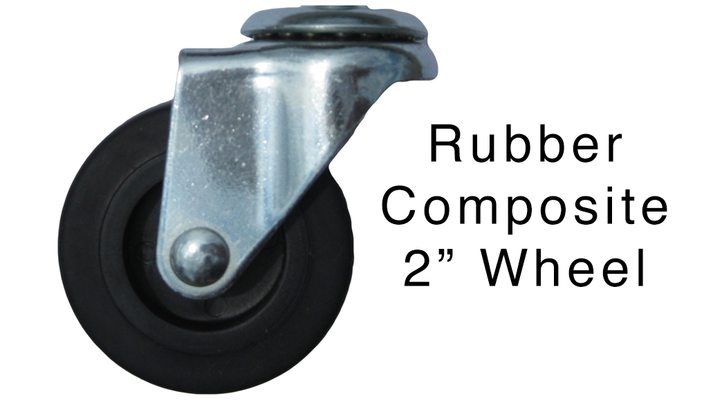 a black rubber composite 2" wheel