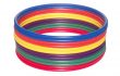 A dozen no-kink hula hoops in rainbow colors two of each color